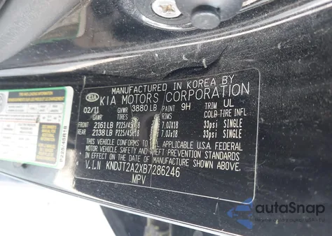 2011 Kia Soul Sport from USA, damaged, VIN KNDJT2A2XB7286246